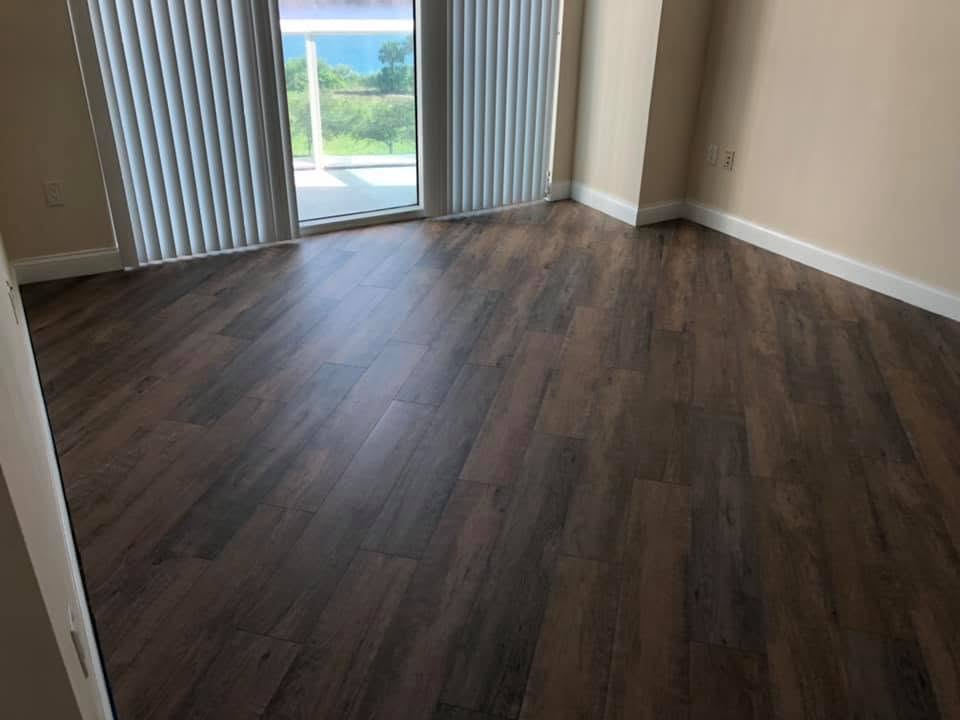 After: luxury vinyl plank condo floor