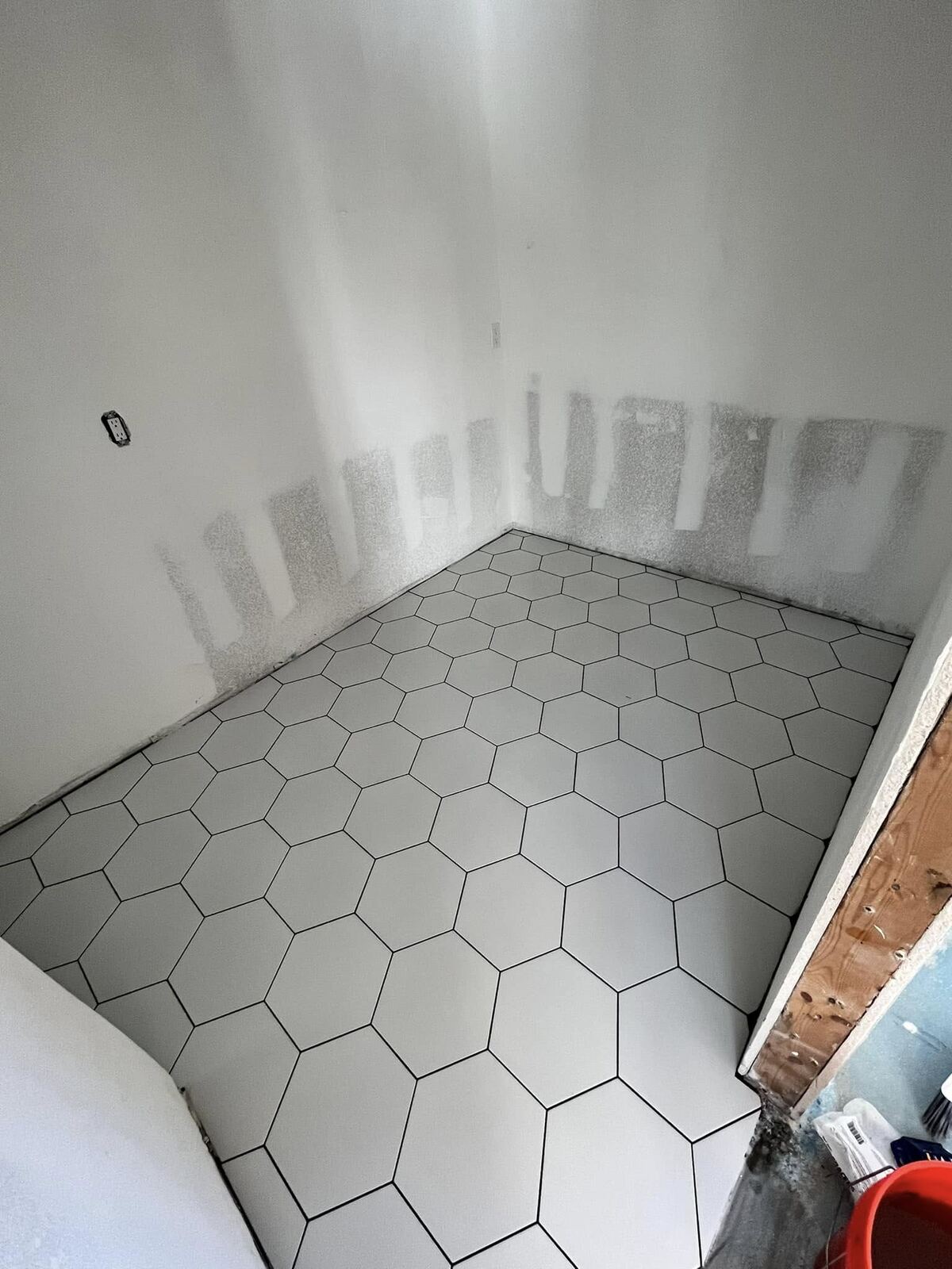 Custom hexagon tile flooring